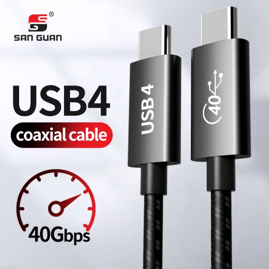Novo cabo coaxial USB4 Gen3 de 3m 10FT 100W Pd Charge Thunderbolt 4 40gbps Usbc para Thunderbolt4 Tbt3 ISO9001 fábrica certificada