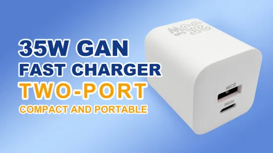 A mais recente tecnologia de nitreto de gálio 35W Pd QC Carregador rápido USB a+C Carregador de energia móvel de porta dupla